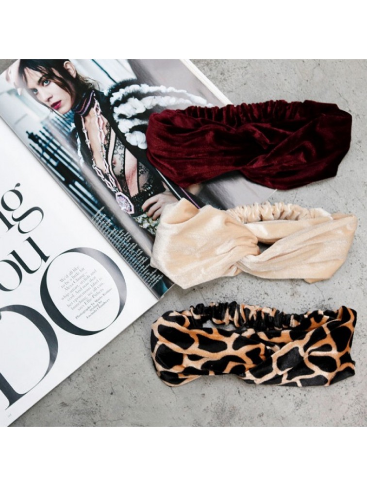 SHE CLOTHES Headband Sweet Velvet Leopard